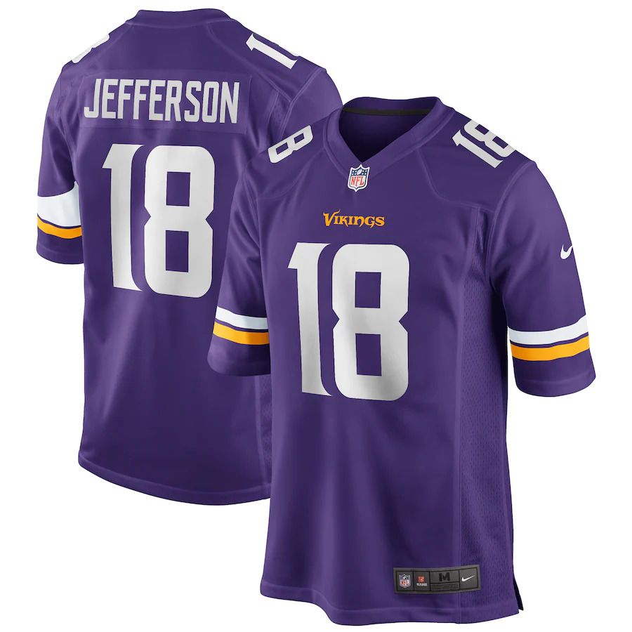 Men Minnesota Vikings #18 Justin Jefferson Nike Purple Game NFL Jersey->minnesota vikings->NFL Jersey